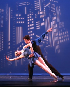 Westside Ballet in "Who Cares? " 2009, with Ariana Lott and Maco Doussias. Photo by Todd Lechtick.